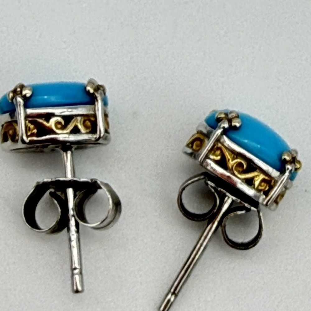 gems en vogue michael valitutti SS Palladium Sleeping Beauty Turquoise Earrings